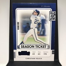 Christian Yelich 2021 Contenders #9 Blue Foil Parallel Milwaukee Brewers 
