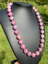 Huge Ruby Beads Necklace Artisan Handcrafted
