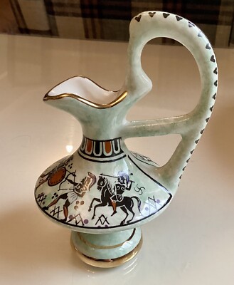 Klassischer griechischer Krug Museumsqualität griechische Krieger 600 v. Chr. von D. Vassilopoulos 1970