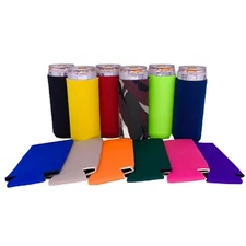 Blank Neoprene Collapsible Slim Can Coolie: Choose Color and Quantity