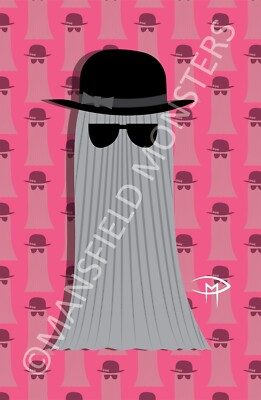 Cousin Itt Addams Family Pink Poster 11'' x 17''  Original Art Doug Mansfield