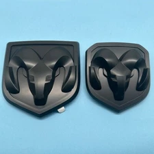 For Ram 1500 2500 3500 Set Of Front & Rear RAMS Head Badges Emblems Matte Black
