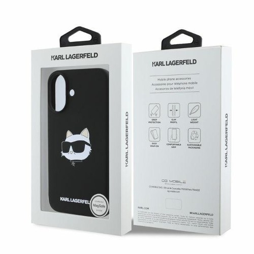 Genuine Karl Lagerfeld Choupette Magsafe ImpacLiquid Silicone Case For iPhone 16 - Picture 4 of 4