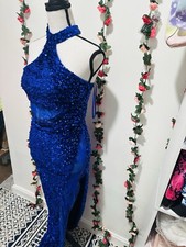 Royal Blue Sequins Dress Dazzling Sweetheart Size M