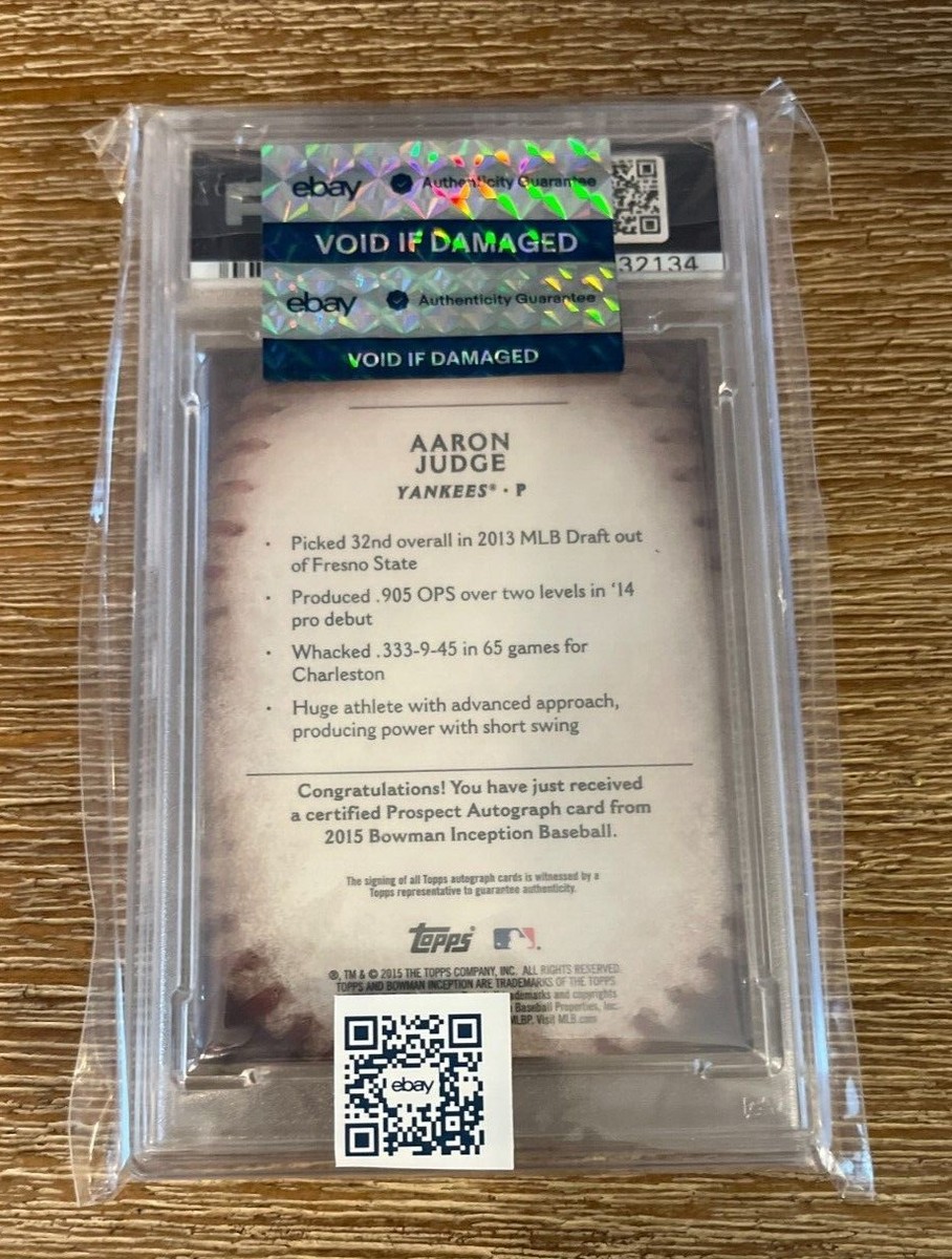 Aaron Judge auto 2015 直筆サイン Inception Aaron Judge auto 2015 直筆サイン Inception