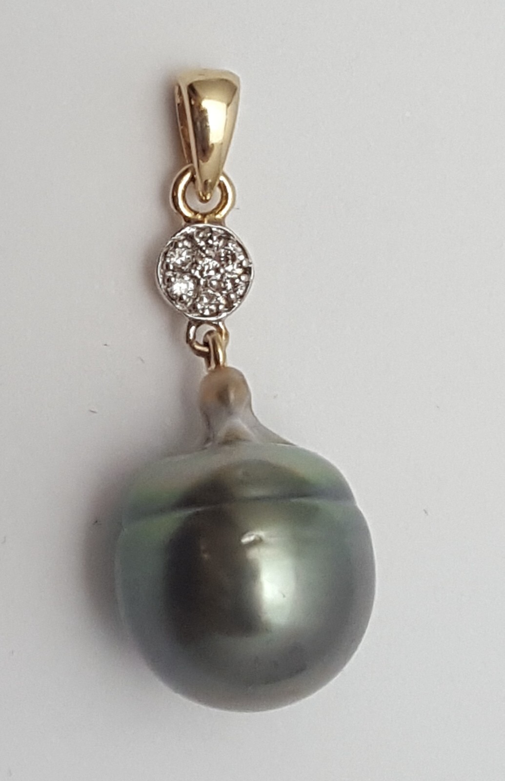 Unique 14K Solid Yellow Gold Drop Dangle Tahitian… - image 6