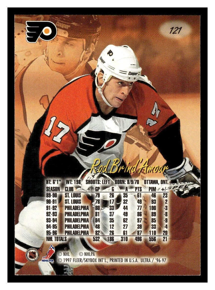1996 Ultra #121 Rod Brind'Amour - Philadelphia Flyers - Image 2 of 2