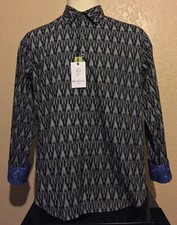 NEW Robert Graham Men's XL CLASSIC Fit Black Shoreview Long Sleeve Sport Shirt