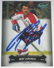 ROD LANGWAY SIGNED UPPER DECK PARKHURST WASHINGTON CAPITALS CARD AUTOGRAPH!