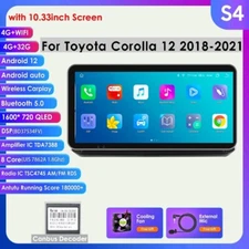 10.33" Android 12 Auto CarPlay Stereo GPS DSP Radio For Toyota Corolla 2018-2021