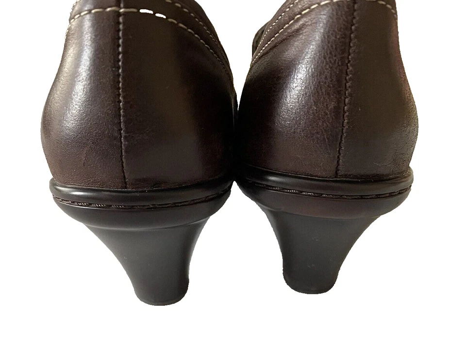 Softwalk Shoes Brown Leather Slip On Penny Loafer Heel Pump Dress Size 6.5M - Image 3 of 4
