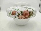 Vtg Phoenix 906 Embossed Wild Rose Pattern Milk Glass GWTW Parlor Lamp Body Font