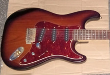 Vintage 80s-lotus Srv Brown Sunburst Electric Guitar Lotus Strat Trans Wood