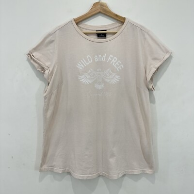 City Chic CCX Top Women S (16) Cream Wild and Free Cotton Casual Rolled Sleeve