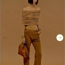 Source unknown Tova Off Shoulder Knit Nude top one size sold out rare $155