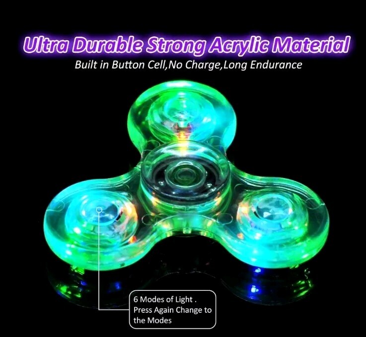 Light Up Fidget Spinner Kids Toy Spinner Glowing Sensory Toy Increases