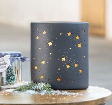 Gilde Porzellan Lampe Ellipse Sterne 20cm