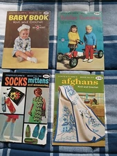Lot Of Vintage Coats & Clark's Knit And Crochet Books 60s