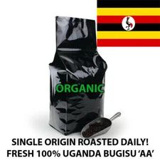 2, 5, 10 LB UGANDA ORGANIC FRESH ROASTED COFFEE WHOLE BEAN, GROUND - ARABICA
