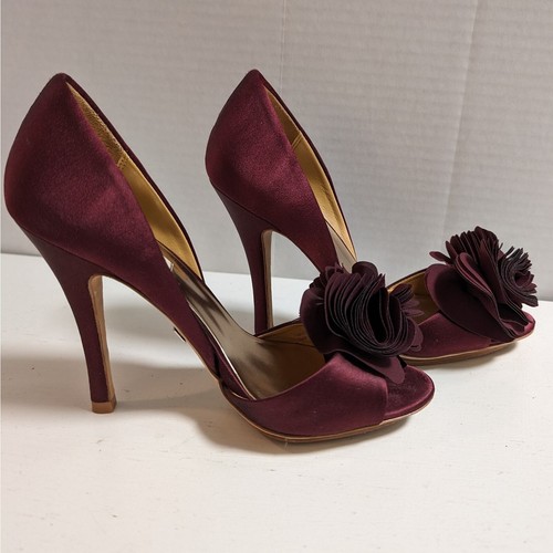 BADGLEY MISCHKA Randall D'orsay Formal Borgoña Tacones Altos Punta abierta Para Mujer 6 1/2 - Imagen 5 de 8