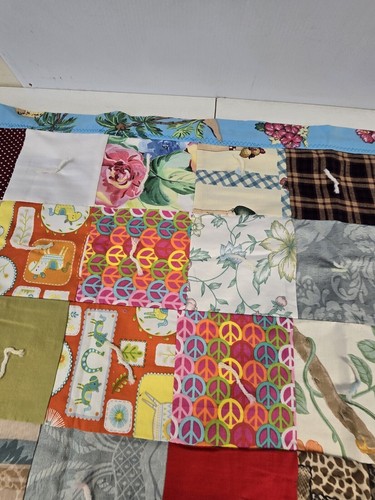 Patchwork Quilt Throw Blanket Handmade Machine Stitched DOUBLE Sided 32" x 48" - Picture 6 of 12