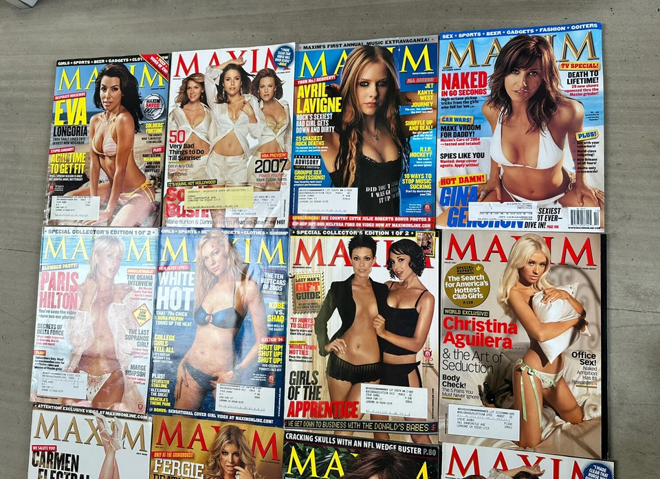 Maxim Magazine Lot 12 ￼ Paris Hilton,￼ Christina Aguilera,Eva Longoria,cindy Foto 2 de 3