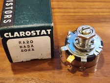 Clarostat RA20NASA502A Potentiometer, 5K Ohm 10% (NOS)