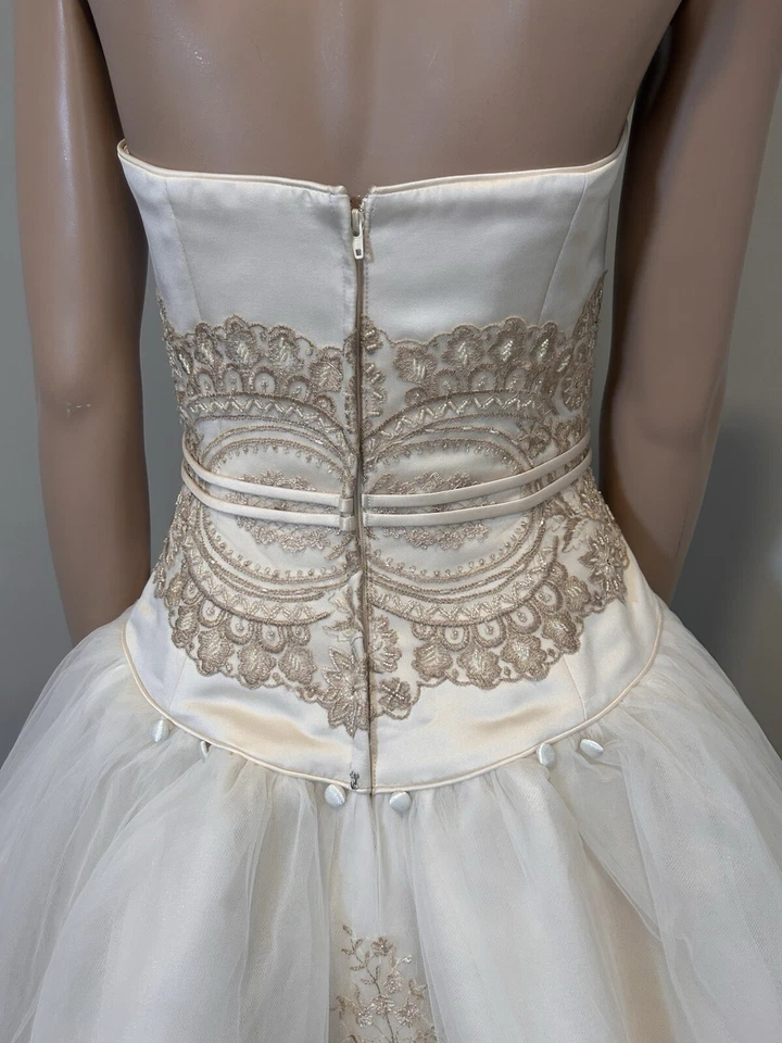 Vestido de baile de boda con tren Mon Cheri Vittoria #16202 talla 12 marfil Foto 4 de 4