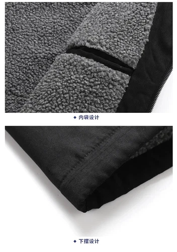 Winter Men Cargo Jacket Casual Warm Fleece Thicken Zipper Coat Streetwear - Bild 9 von 12