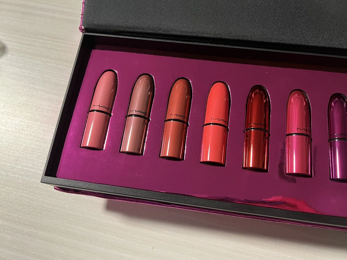 NIB MAC Shiny Pretty Things Lipstick Kit 10 Mini Lipsticks Set Holiday NEW *READ