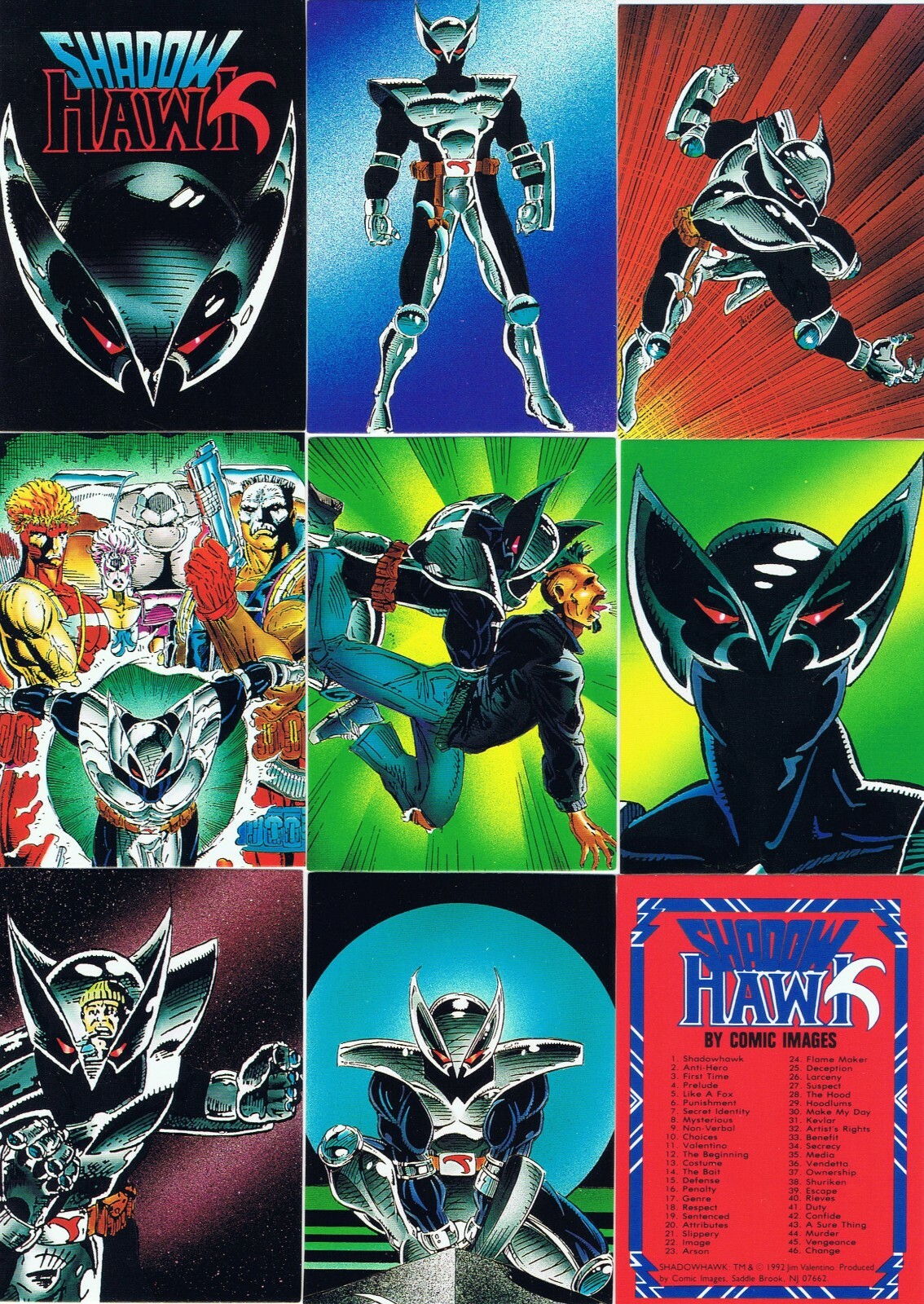 Shadow Hawk by Comic Images 1992. Single Cards $1 + discounts + Inserts