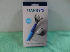 Harry's 5-Blade Men's Razor, 1 Razor Handle, 2 Razor Blade Refills - Ocean Blue