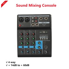 Bluetooth 4-way Tuning Table USB Audio DJ Mixer Perform Live Singing Recording