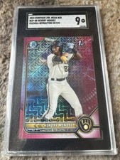 2022 Bowman Mega Box Hendry Mendez Chrome Pink Mojo Refractor #/199 SGC 9