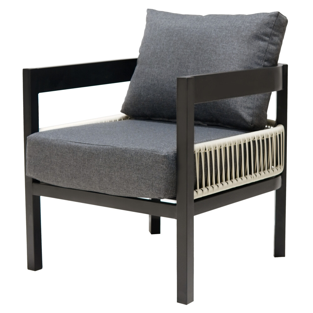 Multi-person Outdoor Iron Sofa Set with A Table, Rattan Decoration, Waterproof