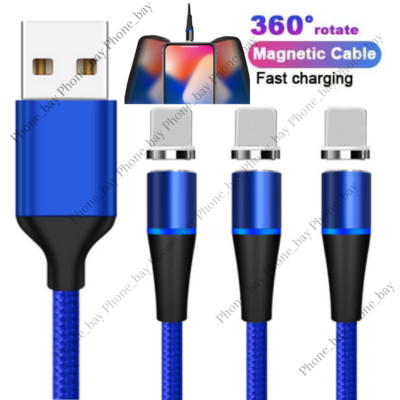 3X Magnetic Fast Charging USB Cable Charger 3A For iPhone 13 12 11 XR XS 8 Plus 