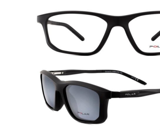 Gafa de vista POLAR 520 PADEL (76) NEGRO CON CLIP GRIS POLARIZADO CALIBRE 58.