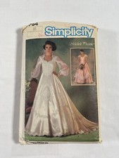VTG 1984 Simplicity Sewing Pattern 6764 Miss Wedding Dress Bridal Bridesmaids