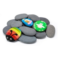 15 Pcs Rocks for Painting, River Rocks to Paint, 2"-3" Flat Painting Rocks, S...