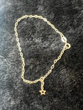 925 Italy Sterling Silver 9&rdquo; Anklet With A Small Star Pendant (42)