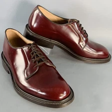 TRICKER'S Size 8 Robert Burgundy Bookbinder Leather Derby Lace-Up Shoes
