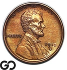 1915-S Lincoln Cent Wheat Penny, Red Brown, Flashy Choice BU++ RB