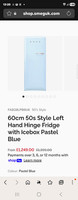 SMEG FAB28LPB6UK Retro Freestanding 270L Frost-Free L/H Fridge Pastel Blue