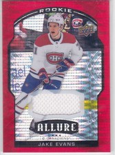 20/21 ALLURE..JAKE EVANS..RED RAINBOW..ROOKIE..JERSEY..CARD # 76..CANADIENS