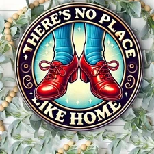 Green Fairy Red Shoes Vintage Aluminum Round Decorative Sign