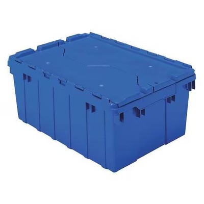 Akro-Mils 39085Blue Attached Lid Container, 8 Gal Volume Cap., 21 1/2 In L, 15