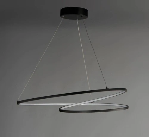 ET2 Cycle 24 1/2" Wide Black LED Geometric Ring Pendant Light - Picture 4 of 10