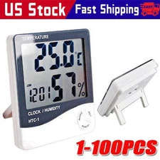 Thermometer Indoor Digital LCD Hygrometer Temperature Humidity Meter Alarm Clock