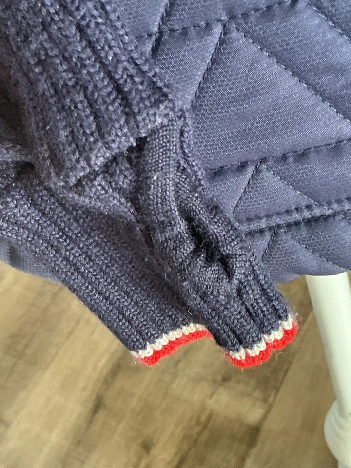 Born DEHLIE Women’s Mock Neck Quilted 1/2 Zip Pullover ski  Sweater Size M Navy - Image 4 of 4