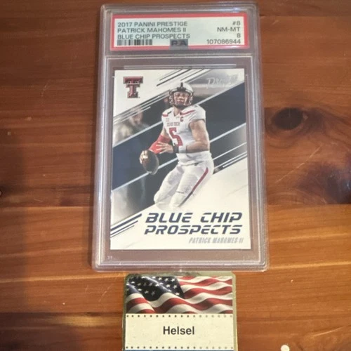 Panini 2017 Prestige Blue Chip Prospects Patrick Mahomes II #8 PSA Rookie Insert